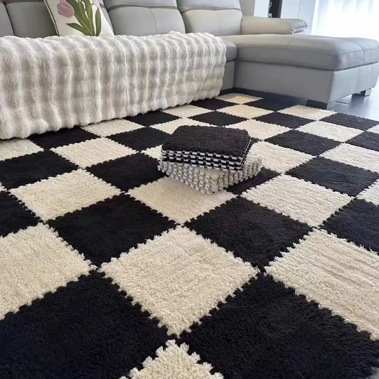 Plush carpet by the bed, full of splicing foam floor mats in the bedroom, cutting tatami mats for home use bedroom decor